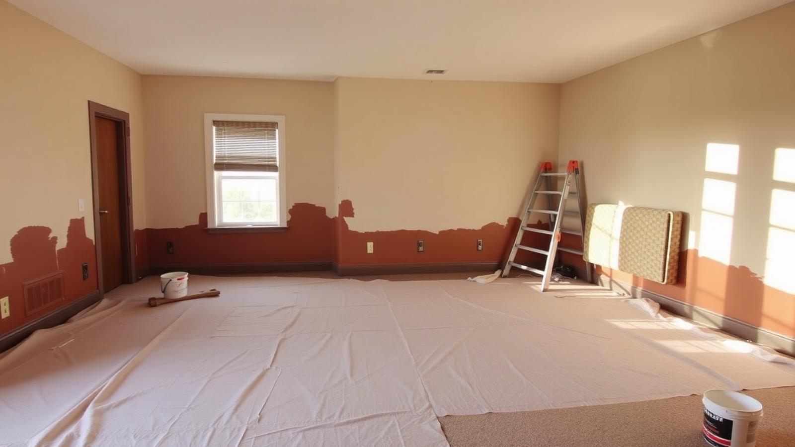Hotel guestroom mid-renovation